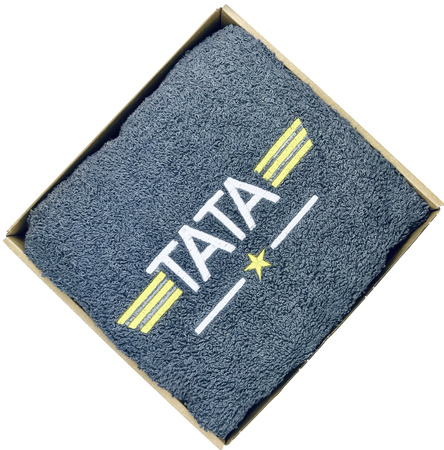 UPOMINEK NA DZIEŃ TATY RĘCZNIK TATA SERCE PREZENT GOTOWY DO WRĘCZENIA