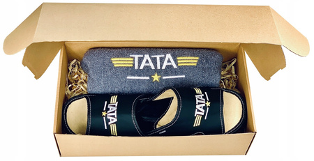 PREZENT NA DZIEŃ TATY OJCA ZESTAW PREZENTOWY 2w1 KAPCIE SKÓRZANE + RĘCZNIK