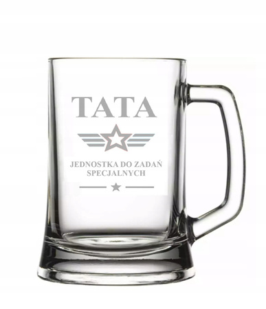 PREZENT NA DZIEŃ TATY OJCA ZESTAW PREZENTOWY RĘCZNIK + KUFEL NA PIWO GRAWER