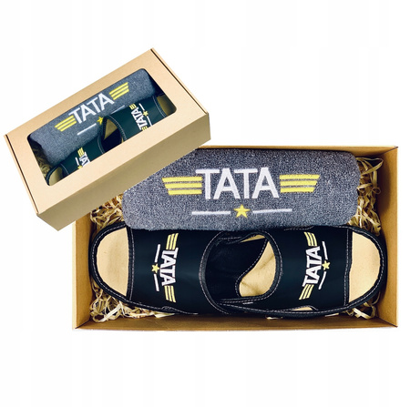 PREZENT NA DZIEŃ TATY OJCA ZESTAW PREZENTOWY 2w1 KAPCIE SKÓRZANE + RĘCZNIK