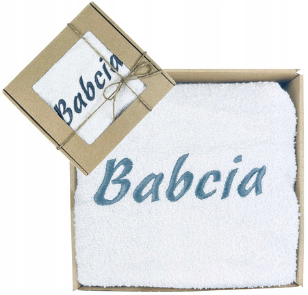 UPOMINEK NA DZIEŃ BABCI RĘCZNIK BABCIA PREZENT GOTOWY DO WRĘCZENIA