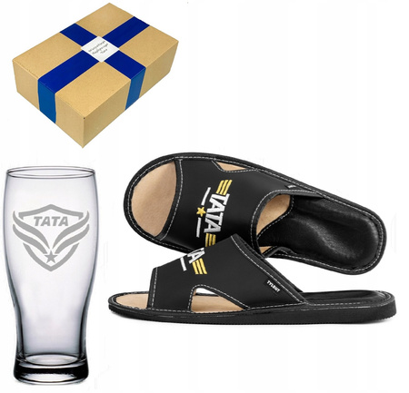 PREZENT NA DZIEŃ OJCA TATY ZESTAW PREZENTOWY KAPCIE + KUFEL NA PIWO GRAWER