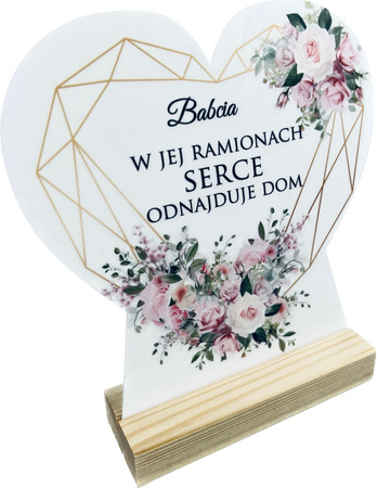STATUETKA SERCE PREZENT NA DZIEŃ BABCI UPOMINEK Z NADRUKIEM
