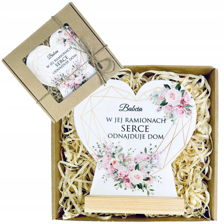 STATUETKA SERCE PREZENT NA DZIEŃ BABCI UPOMINEK Z NADRUKIEM