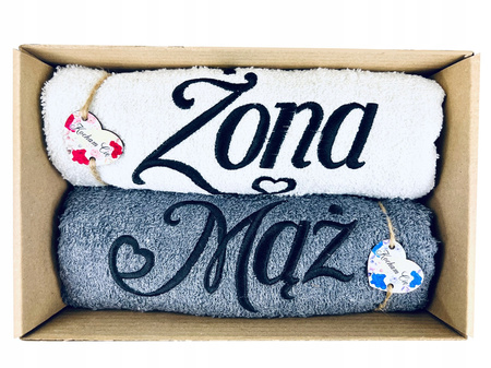 PREZENT NA ŚLUB WESELE KOMPLET RĘCZNIKÓW OBRĄCZKI HAFT ROCZNICA ŚLUBU