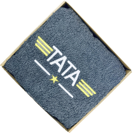 UPOMINEK NA DZIEŃ TATY RĘCZNIK TATA SERCE PREZENT GOTOWY DO WRĘCZENIA