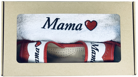 Prezent na Dzień Mamy Skórzane Kapcie + Ręcznik