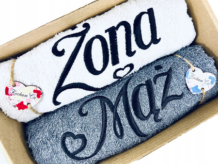 PREZENT NA ŚLUB WESELE KOMPLET RĘCZNIKÓW OBRĄCZKI HAFT ROCZNICA ŚLUBU