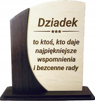 PREZENT DLA DZIADKA STATUETKA DZIADEK Z NAPISEM NA DZIEŃ DZIADKA DREWNIANA